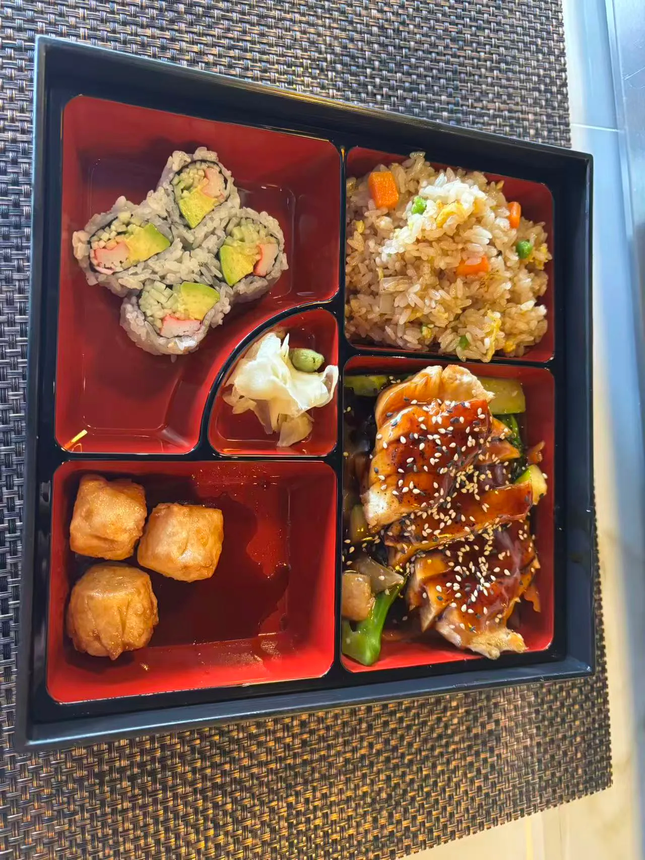 Chicken Teriyaki Bento Box at Roll & Bowl, Japanese Restaurant in Richmond